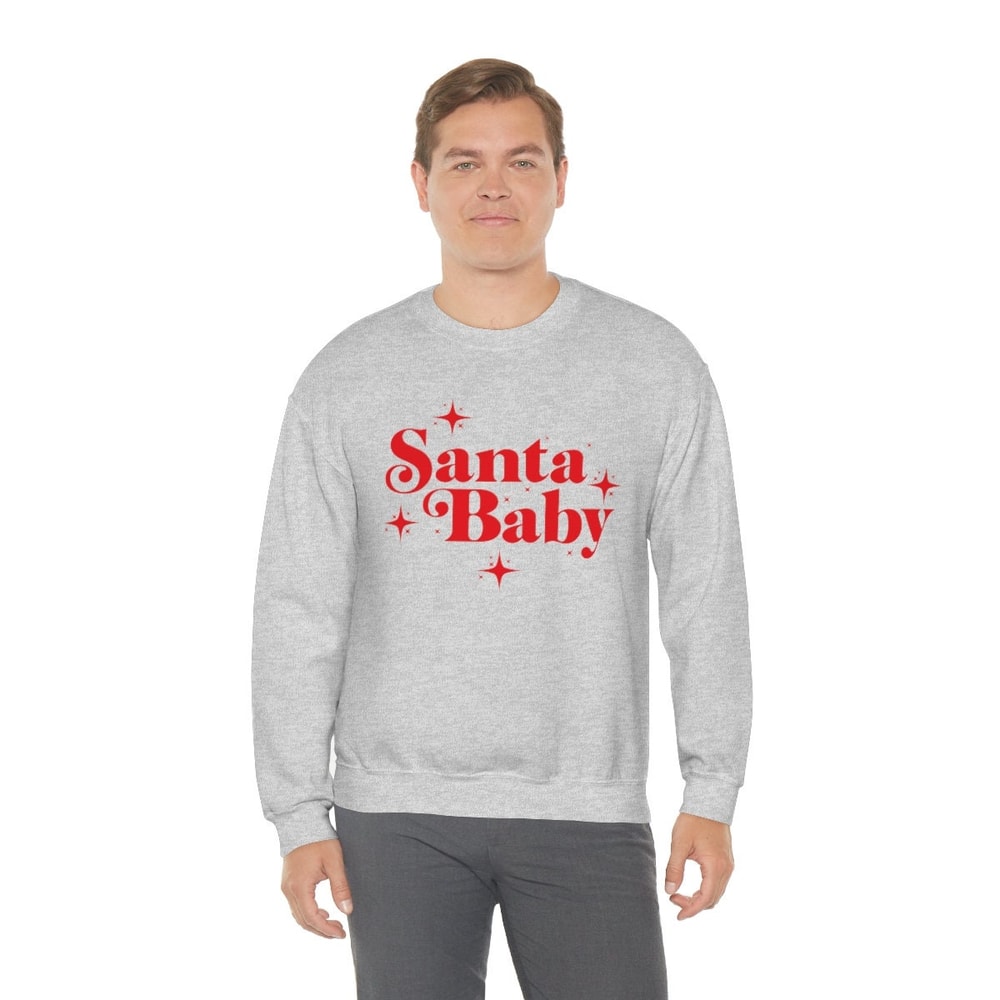 Santa Baby Sweatshirt Santa Baby sweater shirt jumper Holiday Crewneck Cute christmas shirt Gift for her - 8.jpg