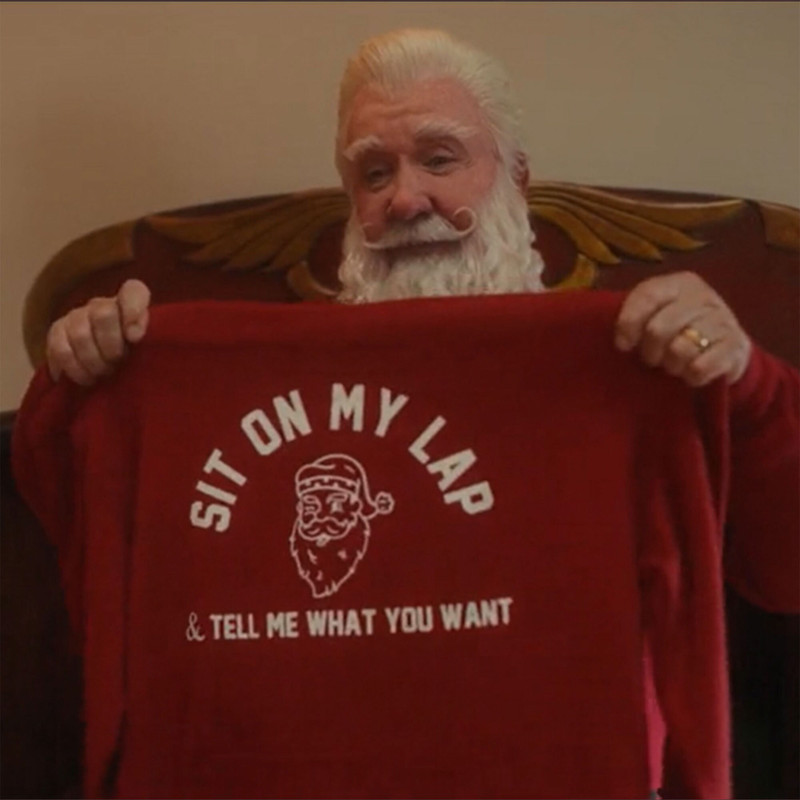 Sit on my lap and tell me what you want Sweatshirt Funny The Santa Clauses Movie Red Crewneck Tim Allen - 2.jpg