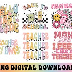back to school png bundle, hello first grade, first day of school