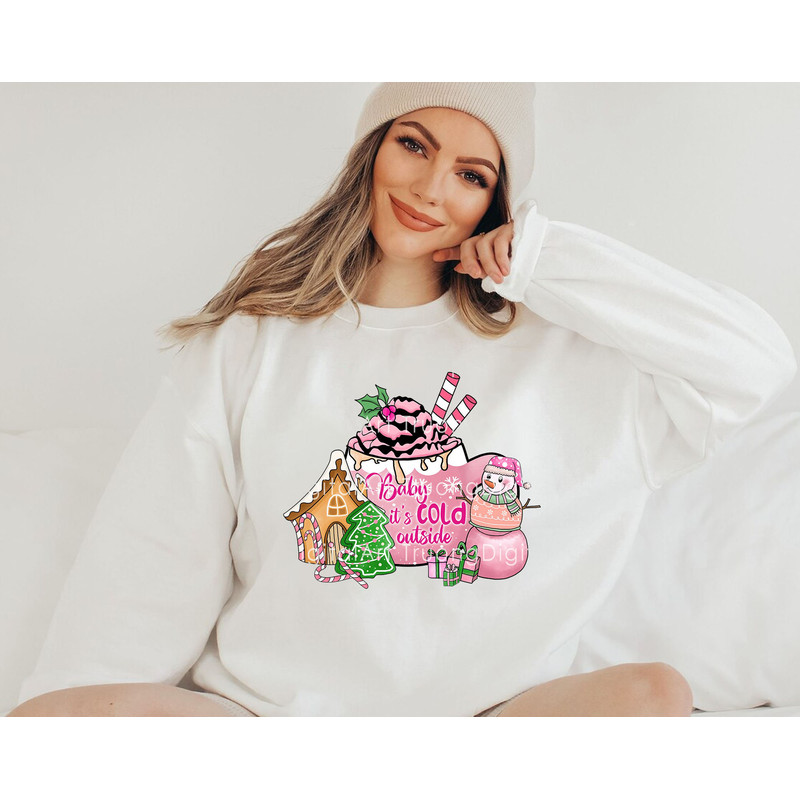 Baby It's Cold Outside Png, Pink Snowman Png, Gingerbread House, Pink Christmas Coffee, Pink Christmas Sublimation, Christmas Shirt - 3.jpg