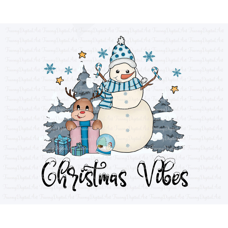 Christmas Vibes Png, Snowman Winter Png, Winter Png, Reindeer Png, Snowflakes Png, Holiday Png, Winter Design, Christmas Png Printable File - 1.jpg