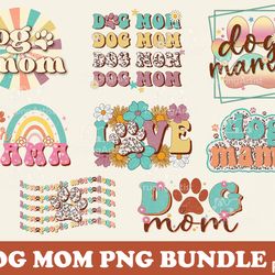 dog mom png bundle, fur mama sublimation designs, lover paw print