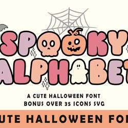 halloween font, spooky font, scary font svg, cricut font, bat skull