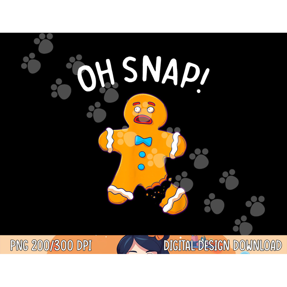 Gingerbread Man Oh Snap Christmas Funny Cookie Baking Gift Short Sleeve png,sublimation copy.jpg