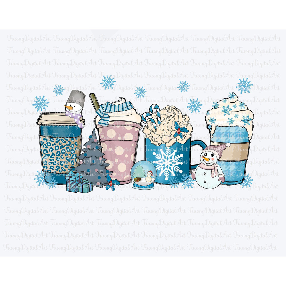 Winter Coffee Png, Coffee Cups Png, Hot Coffee Png, Winter Png, Snowflakes Png, Holiday Png, Winter Design, Christmas Png Printable File - 1.jpg