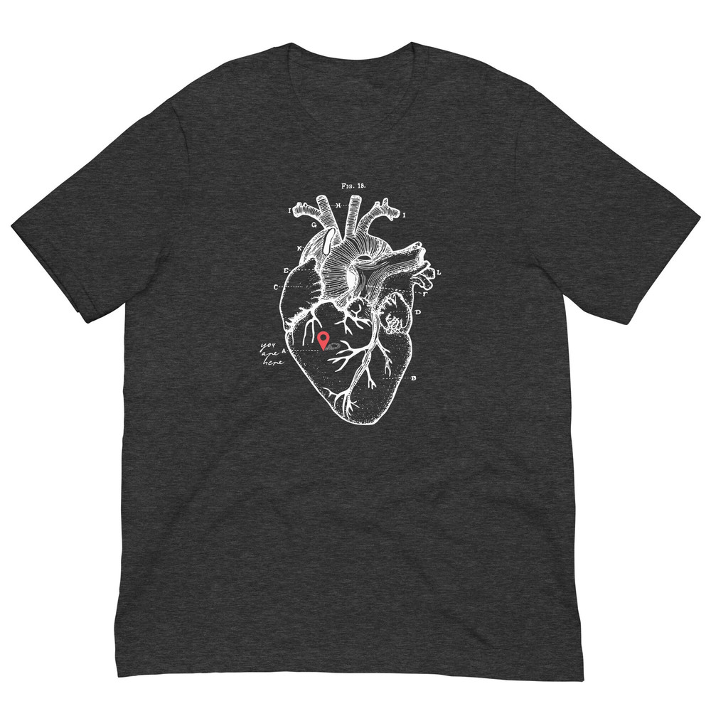 You Are Here (In My Anatomical Heart) Unisex t-shirt Graphic on front and back Valentine's or Anniversary Day Gift - 7.jpg