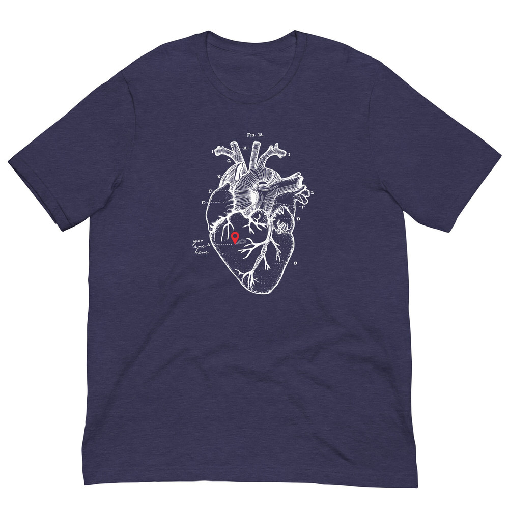 You Are Here (In My Anatomical Heart) Unisex t-shirt Graphic on front and back Valentine's or Anniversary Day Gift - 8.jpg