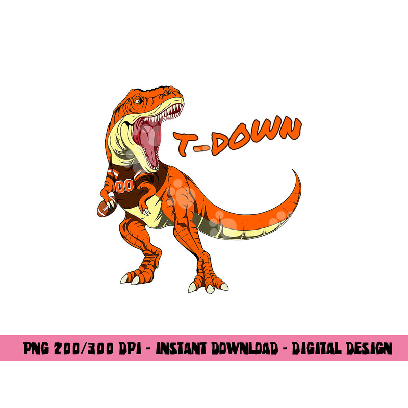 Cleveland Dinosaur Tyrannosaurus Rex Football Touchdown Kids png, sublimation copy.jpg