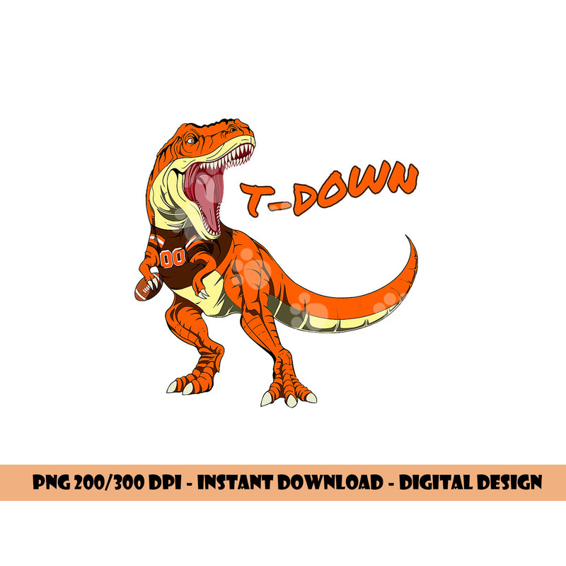 Cleveland Dinosaur Tyrannosaurus Rex Football Touchdown Kids png, sublimation copy.jpg