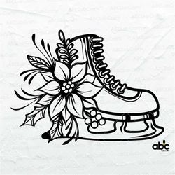 ice skates svg file | winter svg | winter sports svg | ice skating svg | ice skates cut file | ice skate floral | ice sk