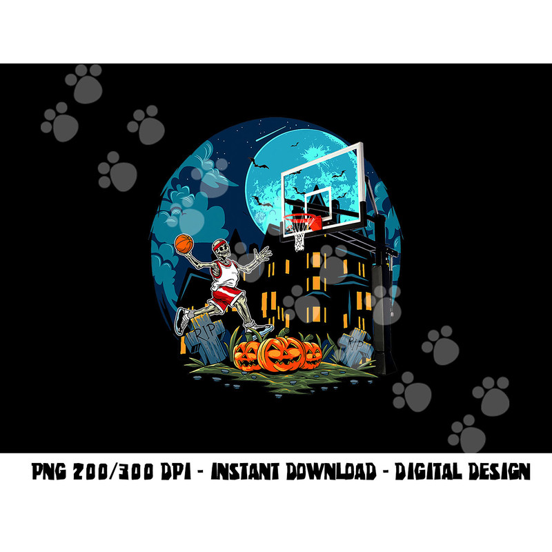 Cool Basketball Skeleton Halloween Bones Trick Or Treat png,sublimation copy.jpg