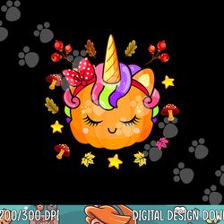 girls pumpkin shirt cute unicorn pumpkin fall autumn kids png, sublimation copy