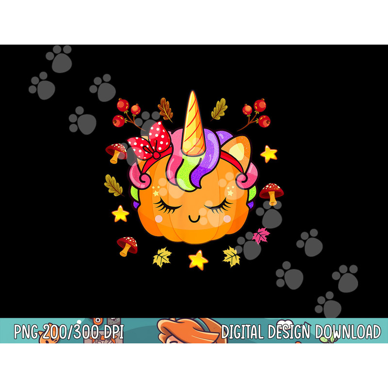 Girls Pumpkin Shirt Cute Unicorn Pumpkin Fall Autumn Kids png, sublimation copy.jpg
