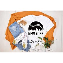 new york skyline city baseball svg, svg cut file cricut, png, baseball team, new york svg, baseball vector cut clipart