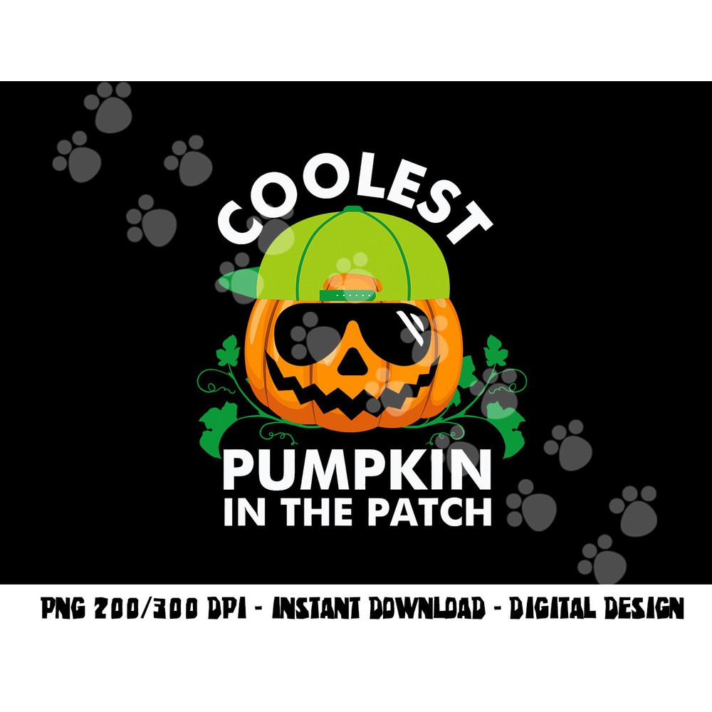 Coolest Pumpkin In The Patch Kids Boys Men Pumpkin Halloween png,sublimation copy.jpg