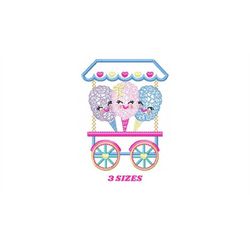 Cotton candy embroidery designs - Candy embroidery design machine embroidery pattern - Cotton candy cart embroidery file