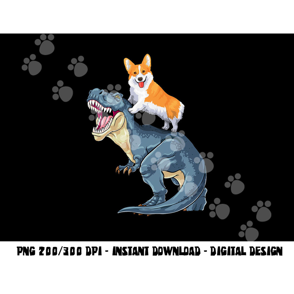 Corgi Riding Dinosaur T Rex Dog Funny Corgi Space Kids Boys png, sublimation copy.jpg
