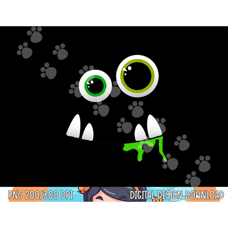 Cute Monster Face Halloween Group Costume Gift Tee png,sublimation copy.jpg