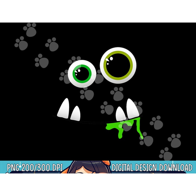 Cute Monster Face Halloween Group Costume Gift Tee png,sublimation copy.jpg