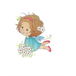 Fairy embroidery designs - Baby girl embroidery design machine embroidery pattern - Pixie embroidery file - Fairy design