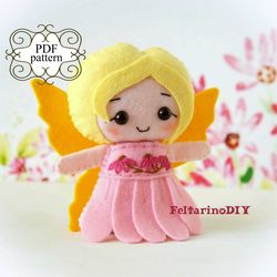 Fairy sewing pattern, Felt doll pattern, Felt patterns, Felt toy pattern, PDF felt pattern, Felt fairy
