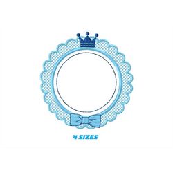 Crown embroidery designs - Frame embroidery design machine embroidery pattern - baby embroidery file - frame shape crown