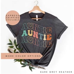 groovy auntie shirt for aunt shirt,custom gift for aunt pregnancy announcement reveal to aunt mother's day gift,auntie t