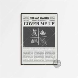 morgan wallen retro newspaper print, cover me up poster, lyrics print, morgan wallen poster, dangerous: the double poste