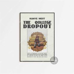 kanye west poster / the college dropout poster / album cover poster poster print wall art, custom poster, the college dr