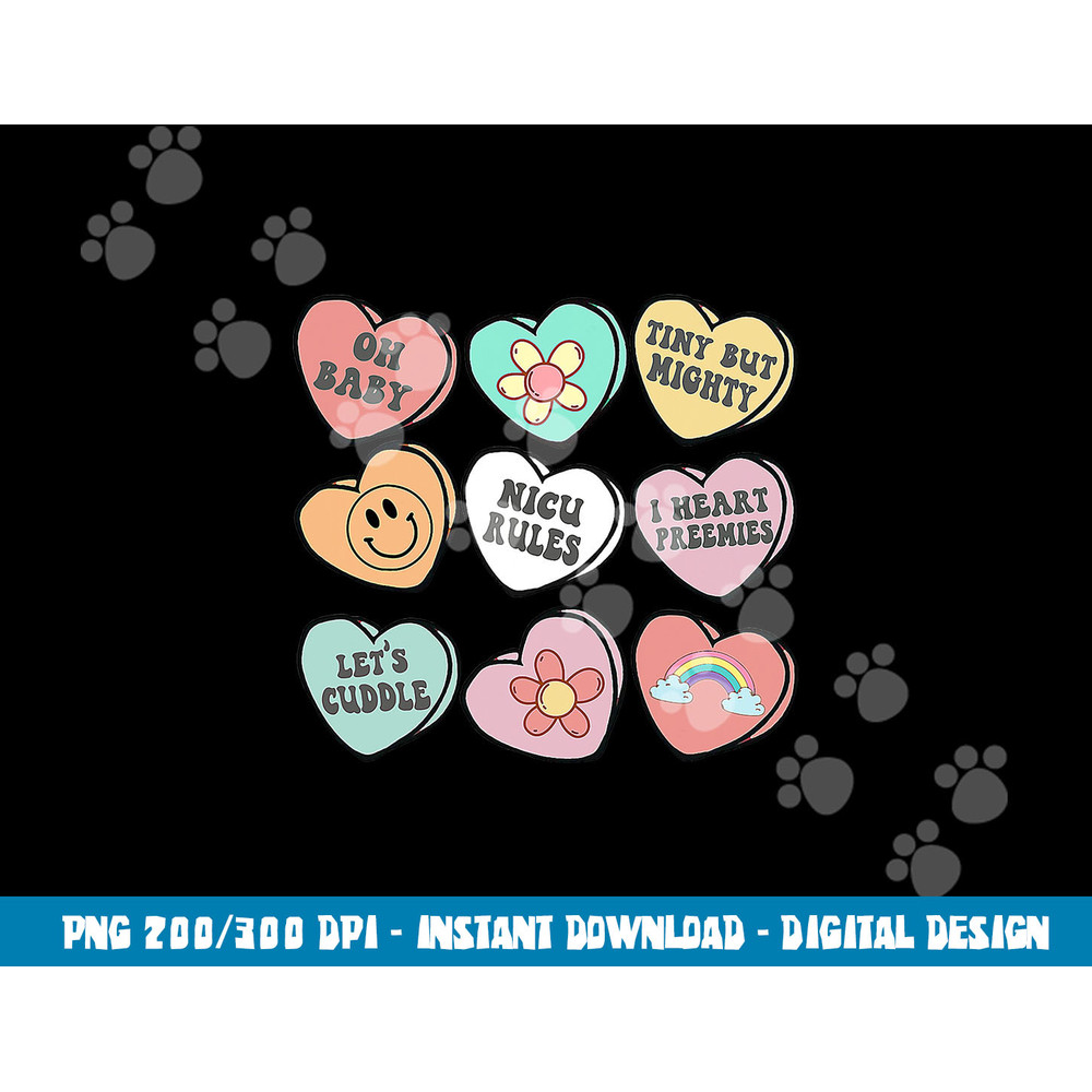 Conversation Hearts Groovy Valentines Day NICU Nurse Squad  png, sublimation copy.jpg