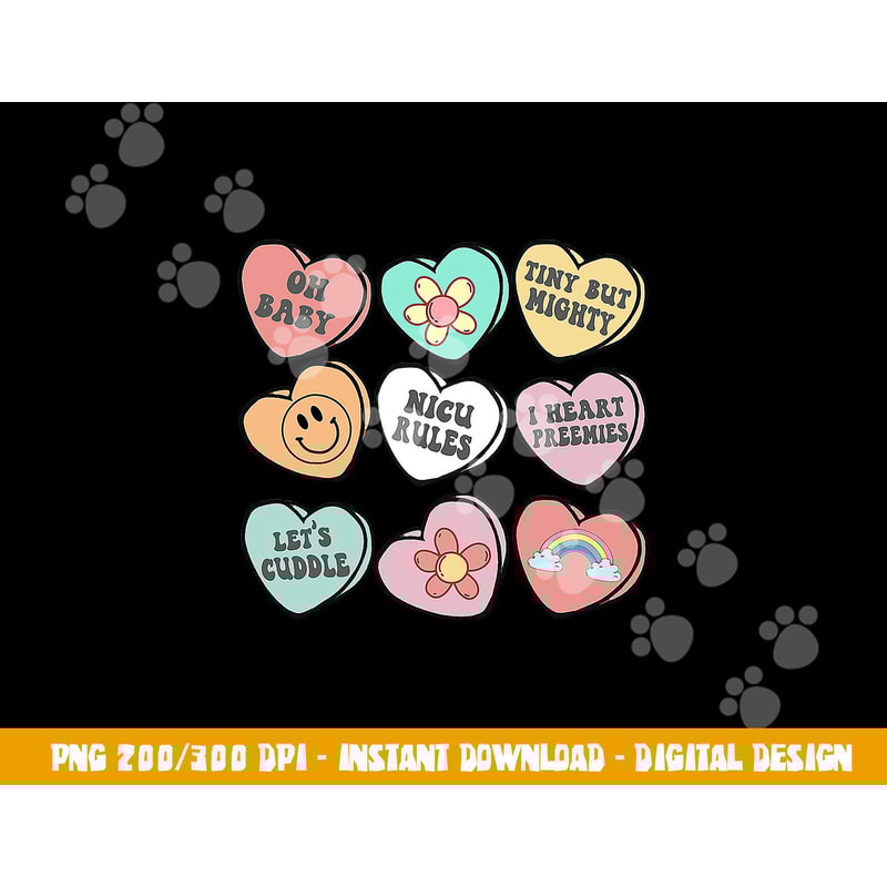 Conversation Hearts Groovy Valentines Day NICU Nurse Squad png, sublimation copy.jpg