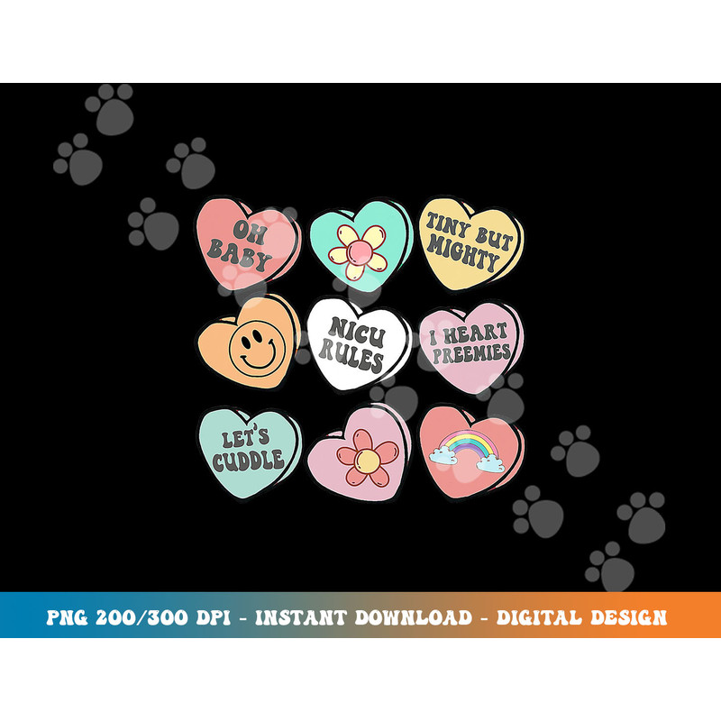 Conversation Hearts Groovy Valentines Day NICU Nurse Squad png, sublimation copy.jpg