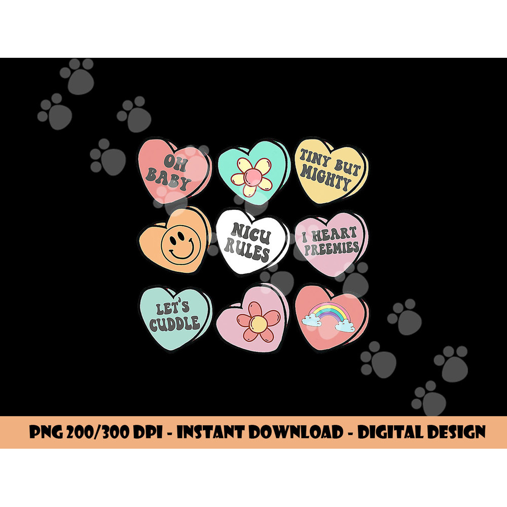 Conversation Hearts Groovy Valentines Day NICU Nurse Squad png, sublimation copy.jpg