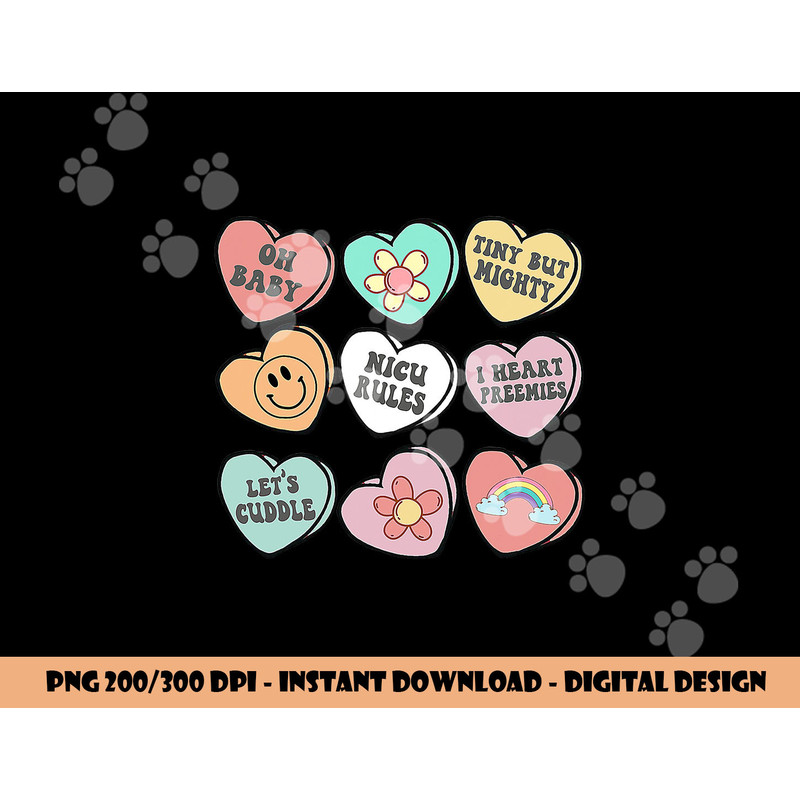 Conversation Hearts Groovy Valentines Day NICU Nurse Squad png, sublimation copy.jpg