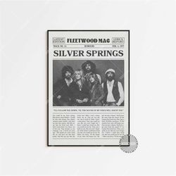 fleetwood mac retro newspaper print, silver springs poster, silver springs lyric print, fleetwood mac poster, rumours po