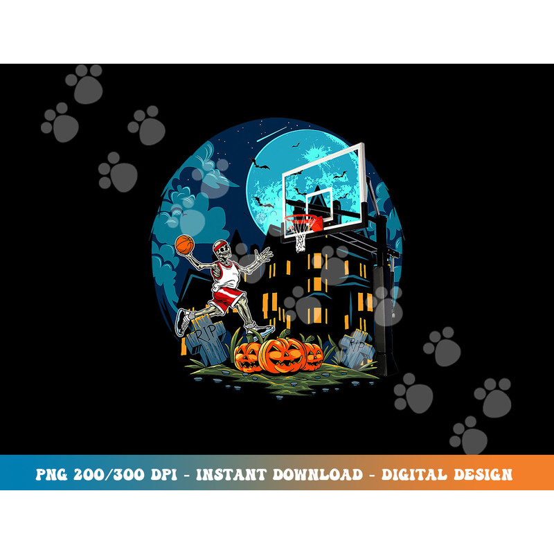 Cool Basketball Skeleton Halloween Bones Trick Or Treat png,sublimation copy.jpg