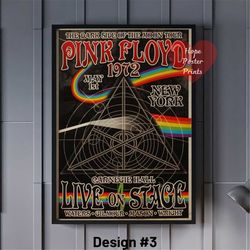 pink floyd poster, pink floyd the dark side of the moon album cover posters, pink floyd print, pink floyd decor, pink fl