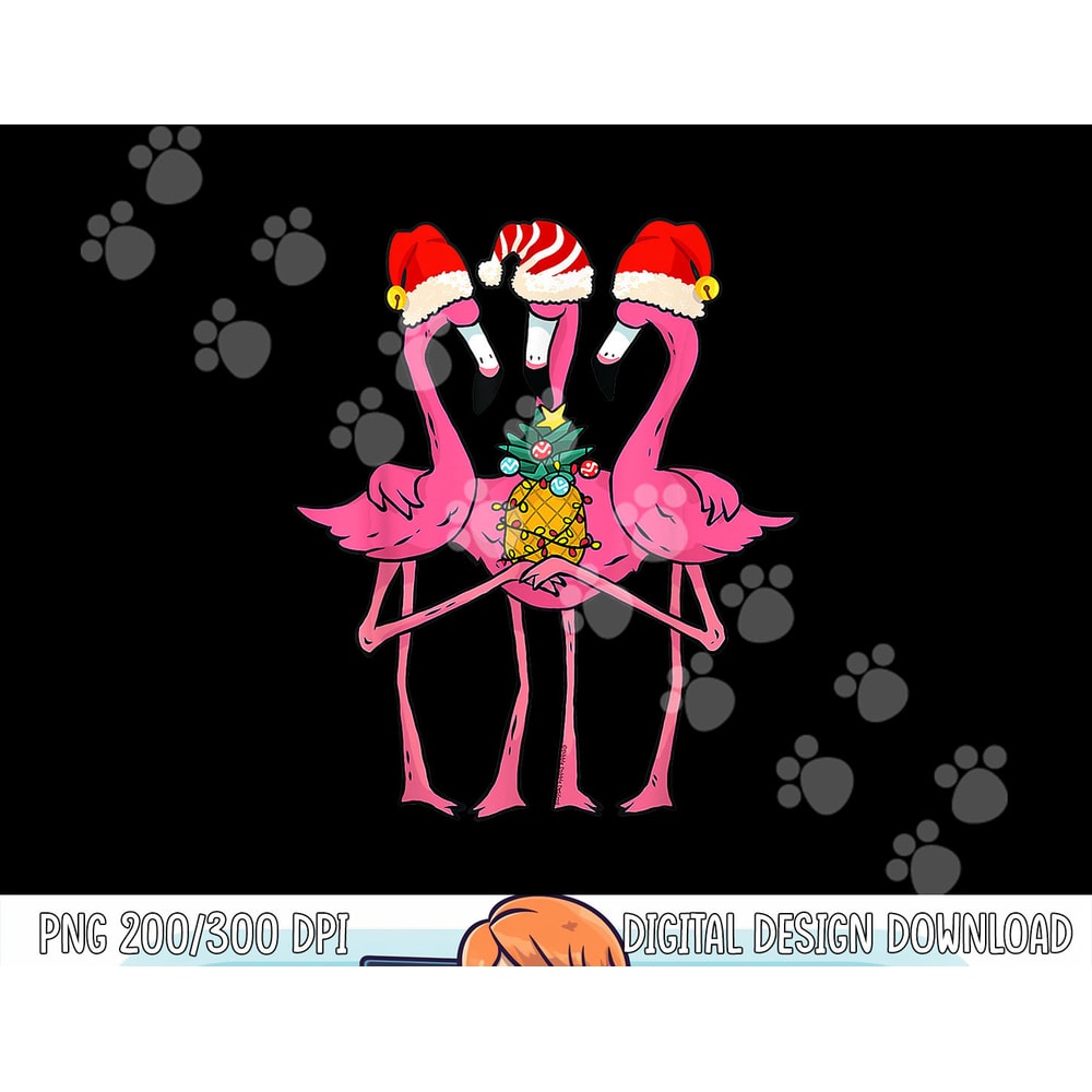 Cute Tropical Flamingos and Pineapple Christmas in July png, sublimation copy.jpg