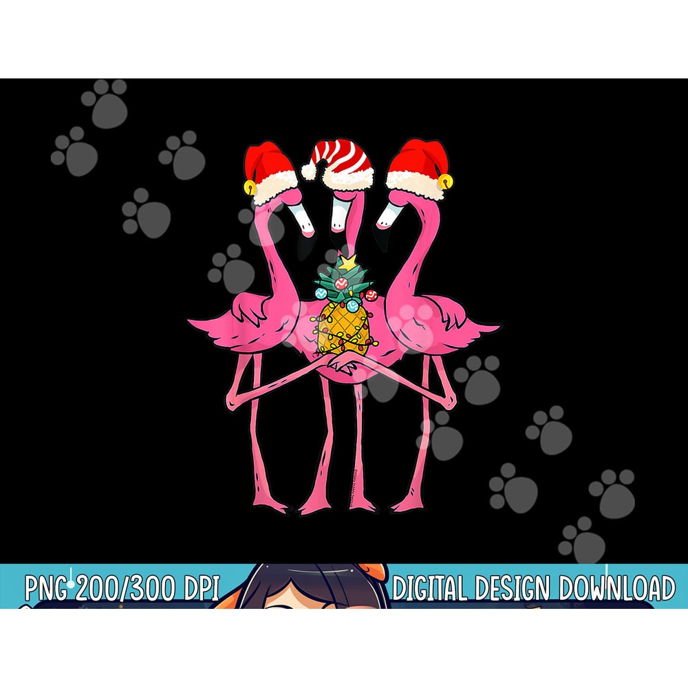 Cute Tropical Flamingos and Pineapple Christmas in July png, sublimation copy.jpg