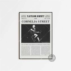 taylor swift retro newspaper print, cornelia street poster, cornelia street lyrics print, lover poster, taylor swift pos