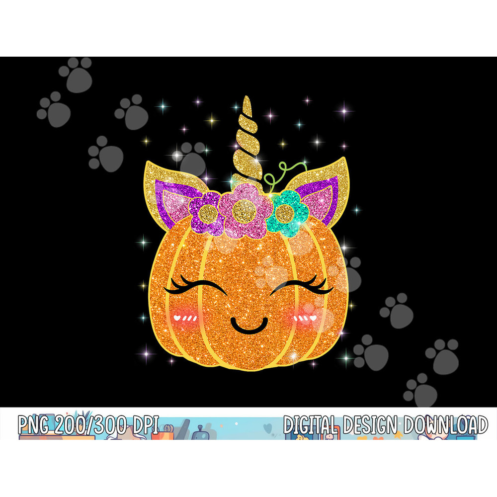 Cute Unicorn Pumpkin Girls Kids Funny Halloween Costume png,sublimation copy.jpg
