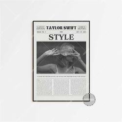 taylor swift retro newspaper print, style poster, style lyrics print, 1989 poster, taylor swift poster, home decor, lc3