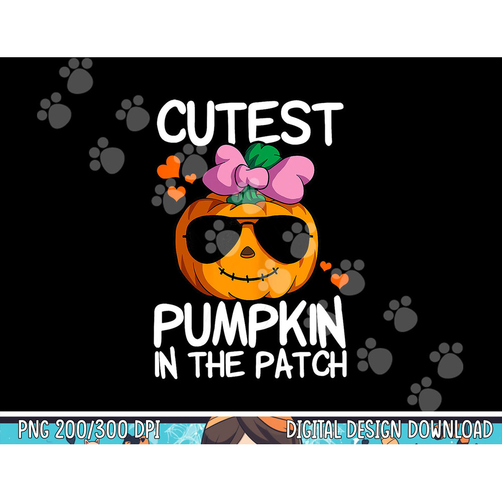 Cutest Pumpkin In The Patch Kids Girls Halloween Pumpkin png, sublimation copy.jpg