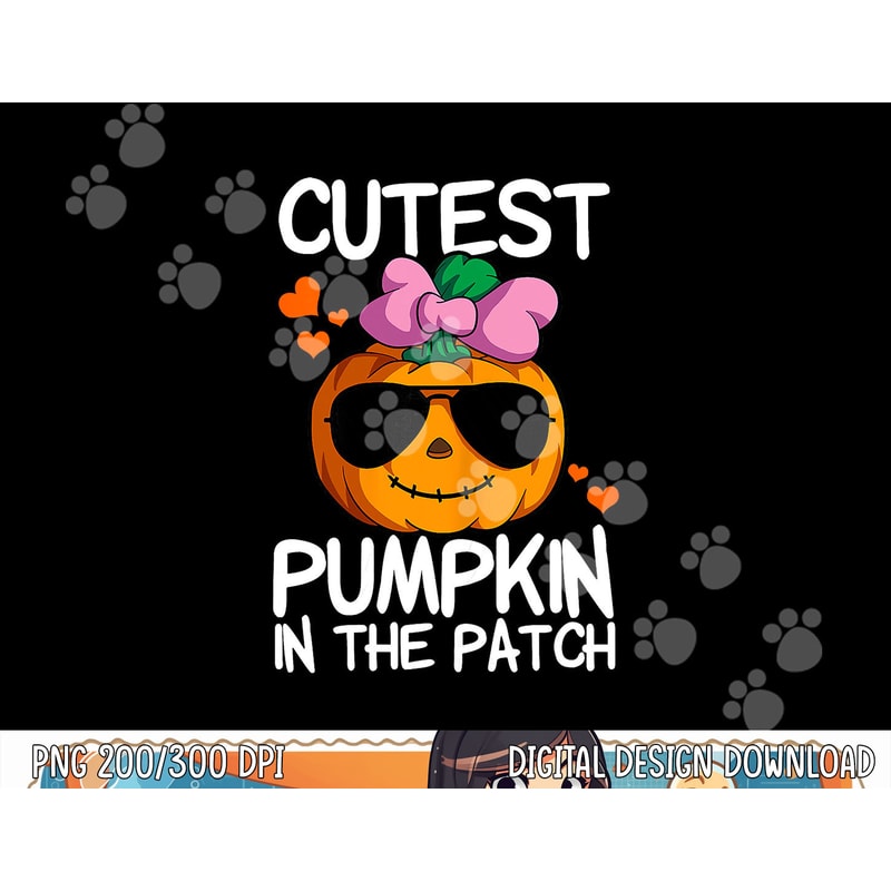 Cutest Pumpkin In The Patch Kids Girls Halloween Pumpkin png, sublimation copy.jpg