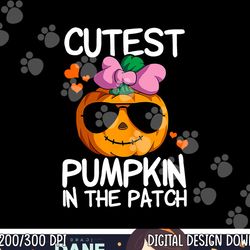 cutest pumpkin in the patch kids girls halloween pumpkin png, sublimation copy