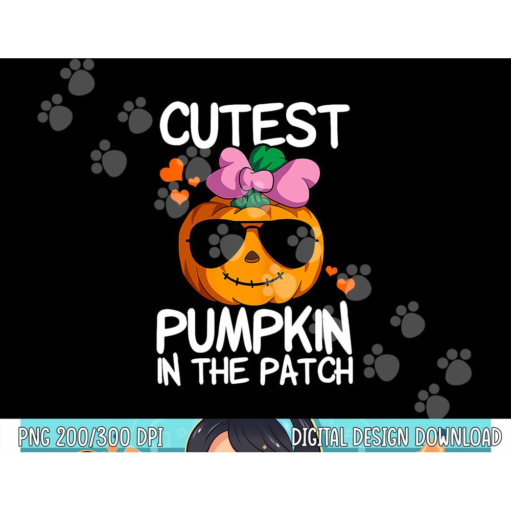 Cutest Pumpkin In The Patch Kids Girls Halloween Pumpkin png, sublimation copy.jpg
