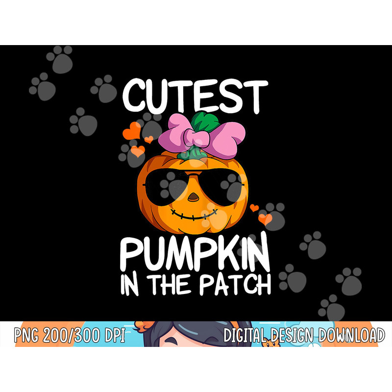 Cutest Pumpkin In The Patch Kids Girls Halloween Pumpkin png, sublimation copy.jpg