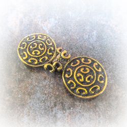 Handmade brass clasp for necklace,vintage Multi Strand Toggle Clasp,Handmade ukrainian brass Hook lock for jewelry