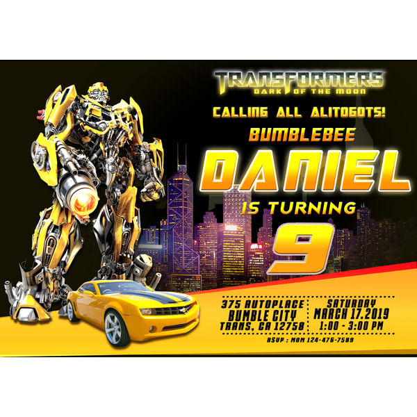Transformers Invitation, Birthday Party, Personalized | Inspire Uplift
