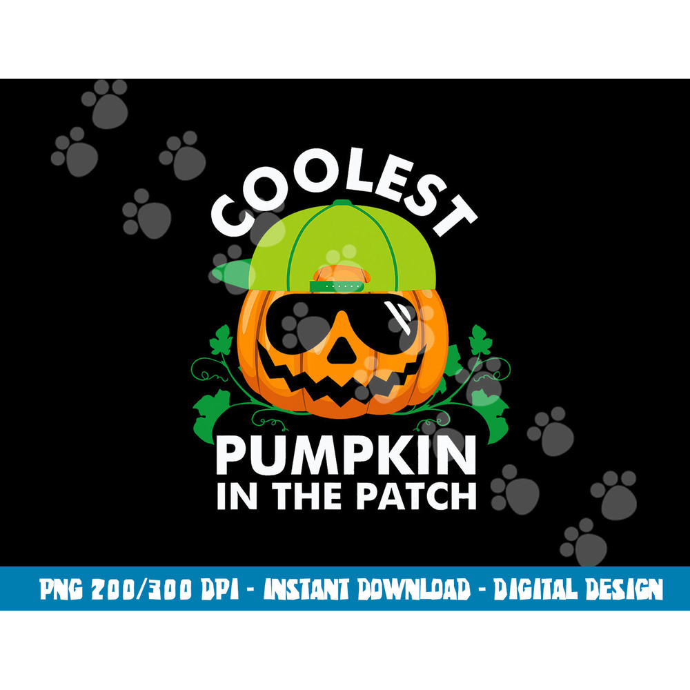 Coolest Pumpkin In The Patch Kids Boys Men Pumpkin Halloween  png,sublimation copy.jpg
